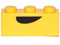 LEGO part Brick 1 x 3 with Black Curved Semicircle Pattern (Banarnar Mouth) 3622pb102