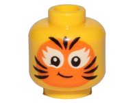 LEGO part Minifigure, Head Child Female Orange Cat Face Paint Pattern - Hollow Stud 3626pb2378