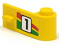 LEGO part Door 1 x 3 x 1 Right with Number 1 and Red and Green Stripe Pattern (Sticker) - Set 6550 3821pb006