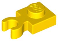 LEGO part Plate, Modified 1 x 1 with Open O Clip Thick (Vertical Grip) 4085d