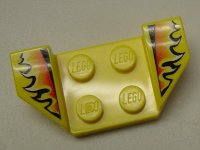 LEGO part Vehicle, Mudguard 2 x 4 with Flared Wings with Black, Orange, and White Flames Pattern 41854pb09