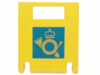 LEGO part Container, Box 2 x 2 x 2 Door with Slot with Mail Horn Pattern 4346pb01