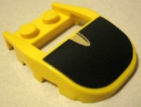 LEGO part Wedge 4 x 3 Cut Back with Cutout, 2 Studs with Black and Silver Pattern 50948pb02
