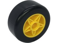 LEGO part Wheel 30 x 15 with Pin Hole with Molded Black Hard Plastic Tire Pattern 6115pb02