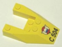 LEGO part Wedge 6 x 4 Cutout without Stud Notches with 'C 504' Pattern 6153apb04