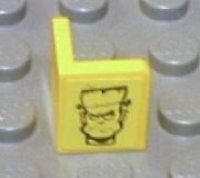LEGO part Panel 1 x 1 x 1 Corner with Frankenstein Monster Head Pattern Model Left Side (Sticker) - Set 8670 6231pb01L