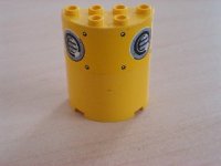LEGO part Cylinder Half 2 x 4 x 4 with Vent Holes Pattern (Sticker) - Set 8250 6259pb002