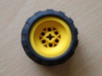 LEGO part Wheel 43.2 x 28 Balloon Small with Axle Hole (+ Shape) with Black Tire 43.2 x 28 S Balloon Small (6580a / 6579) 6580ac01