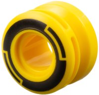 LEGO part Wheel 11mm D. x 8mm with Center Groove, 8 Spokes and Smooth Side with Black Circle and Arcs Pattern 6683pb01