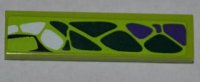 LEGO part Tile 1 x 4 with Dark Green, Dark Purple and White Scales Pattern Model Left Side (Sticker) - Set 9445 2431pb0247L
