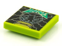 LEGO part Tile 2 x 2 with BeatBit Album Cover - Werewolf in Plasma Globe Pattern 3068pb1620