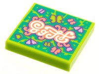 LEGO part Tile 2 x 2 with BeatBit Album Cover - Butterflies Pattern 3068pb1624