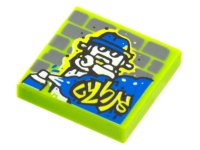LEGO part Tile 2 x 2 with BeatBit Album Cover - Robot Graffiti Pattern 3068pb1777