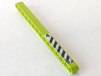 LEGO part Technic, Liftarm Thick 1 x 15 with Black and White Danger Stripes and Number 4 Pattern Model Right Side (Sticker) - Set 8959 32278pb007R