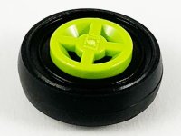 LEGO part Wheel 8mm D. x 6mm with Black Tire 14mm D. x 4mm Smooth Small Single (4624 / 3139) 4624c01