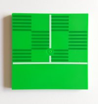 LEGO part Tile 6 x 6 with Bottom Tubes with Soccer (Football) Pitch Halfway Line Pattern 10202pb015