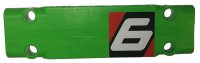 LEGO part Technic, Panel Plate 3 x 11 x 1 with Number '6' on Black and Red Background Pattern Model Left Side (Sticker) - Set 42039 15458pb015L