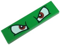 LEGO onderdeel Tile 1 x 4 with Angry Red and White Eyes Pattern (Super Mario Bowser) 2431pb0639