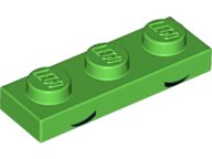 LEGO onderdeel Plaat 1 x 3 met 2 Kleine Zwarte Bogen, Laag en Puntig Patroon (Unikitty Wenkbrauwen) 3623pb013
