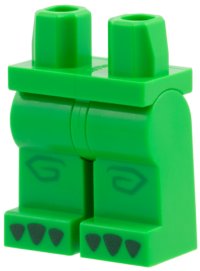 LEGO onderdeel Hips and Legs with Green Knees, Dark Green Claws Pattern 970c00pb1859