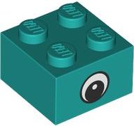 LEGO part Brick 2 x 2 with Black and White Eye Centered Pattern on Opposite Sides (Education Science Sets) 3003pb158