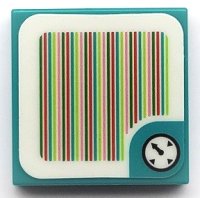 LEGO part Tile 2 x 2 with Super Mario Scanner Code Time Block / Timer / Clock Pattern (Sticker) - Sets 71389 / 71408 3068pb1855