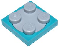 LEGO part Turntable 2 x 2 Plate with Light Bluish Gray Top (3680 / 3679) 3680c02