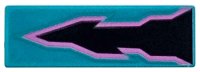 LEGO part Tile 1 x 3 with Black and Lavender Arrow Energy Pattern 63864pb248