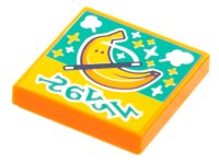LEGO part Tile 2 x 2 with BeatBit Album Cover - Banana with Magic Wand Pattern 3068pb1775