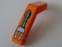 LEGO part Technic, Liftarm, Modified Bent Thick 1 x 7 (4 - 4) with Robot Arm 2 Fingers Pattern Model Left Side (Sticker) - Set 8307 32348pb008L