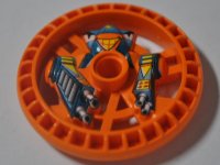LEGO part Technic, Disk 5 x 5 - RoboRider Talisman Wheel, Stunner Mold with Robot Pattern 32359pb01