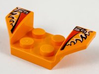 LEGO part Vehicle, Mudguard 2 x 4 with Flared Wings with '45' and Flames Pattern 41854pb10