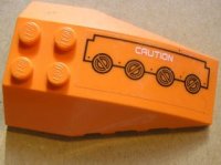 LEGO part Wedge 6 x 4 Triple Curved with 'CAUTION' and Circuitry Pattern Right (Sticker) - Set 7706 43712pb012R