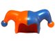 LEGO onderdeel Minifigure, Headgear Jester's Cap with Blue Left Side and Blue Pom Pom Right Side Pattern 62537pb02