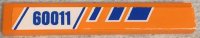 LEGO onderdeel Tile 1 x 6 with Blue Stripes and '60011' on White and Orange Background Pattern Model Right Side (Sticker) - Set 60011 6636pb080R
