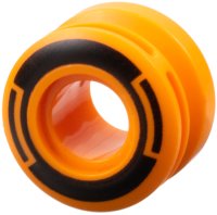 LEGO onderdeel Wheel 11mm D. x 8mm with Center Groove, 8 Spokes and Smooth Side with Black Circle and Arcs Pattern 6683pb01