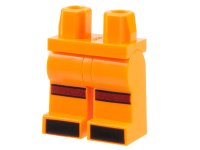 LEGO onderdeel Hips and Legs with Dark Red Stripes on Knees, Black Toes Pattern 970c00pb1445