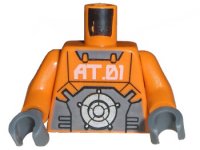 LEGO onderdeel Torso Exo-Force with 'AT.01' Pattern / Orange Arms / Dark Bluish Gray Hands 973pb0407c01