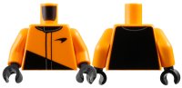 LEGO onderdeel Torso Racing Suit with Black Collar, McLaren Logo, Triangle Panel and Back Pattern / Orange Arms / Black Hands 973pb5966c01
