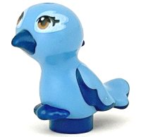 LEGO part Bird, Friends / Elves, Feet Joined with Medium Blue Body and Medium Nougat Eyes Pattern (Cinnamon / Mimi) 35074pb03