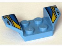 LEGO part Vehicle, Mudguard 2 x 4 with Flared Wings with Black, Blue, Silver, and Yellow Stripes Pattern 41854pb12