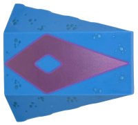LEGO part Wedge 4 x 4 Triple Curved No Studs with Metallic Light Blue Spots, Metallic Pink Diamond with Cutout Pattern (Bruni) 47753pb106
