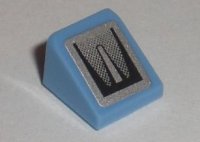 LEGO part Slope 30 1 x 1 x 2/3 with Black Taillight Fade on Silver Background Pattern (Sticker) - Sets 8186 / 8193 54200pb009
