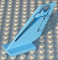 LEGO part Tail Shuttle with Shark Skeleton Pattern 6239px2