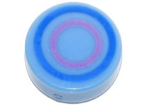 LEGO part Tile, Round 1 x 1 with Concentric Blue and Dark Pink Circles Pattern 98138pb062