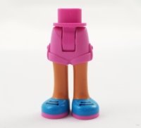 LEGO part Mini Doll Hips and Shorts with Nougat Legs and Dark Azure Shoes with Dark Pink Soles and Dark Blue Laces Pattern - Thick Hinge 11202c00pb11