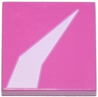 LEGO part Tile 2 x 2 with White Bent Tapered Stripe Pattern (BrickHeadz Cuddle Team Leader Forehead Scar) 3068pb2685