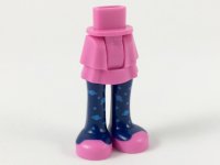 LEGO part Mini Doll Hips and Skirt Layered, Dark Blue Leggings with Dark Azure Planets, Dark Pink Shoes Pattern - Thick Hinge 92250c00pb19