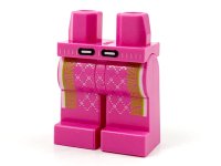 LEGO part Hips and Legs with Silver Diamond Stitching and Lime Zigzag Stripes Pattern 970c00pb1190