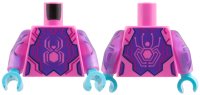 LEGO part Torso Magenta Circuitry, Dark Purple Breastplate with Spider Pattern / Satin Trans-Dark Pink Arms Dark Purple and Dark Blue Circuitry Pattern / Medium Azure Hands 973pb6285c01